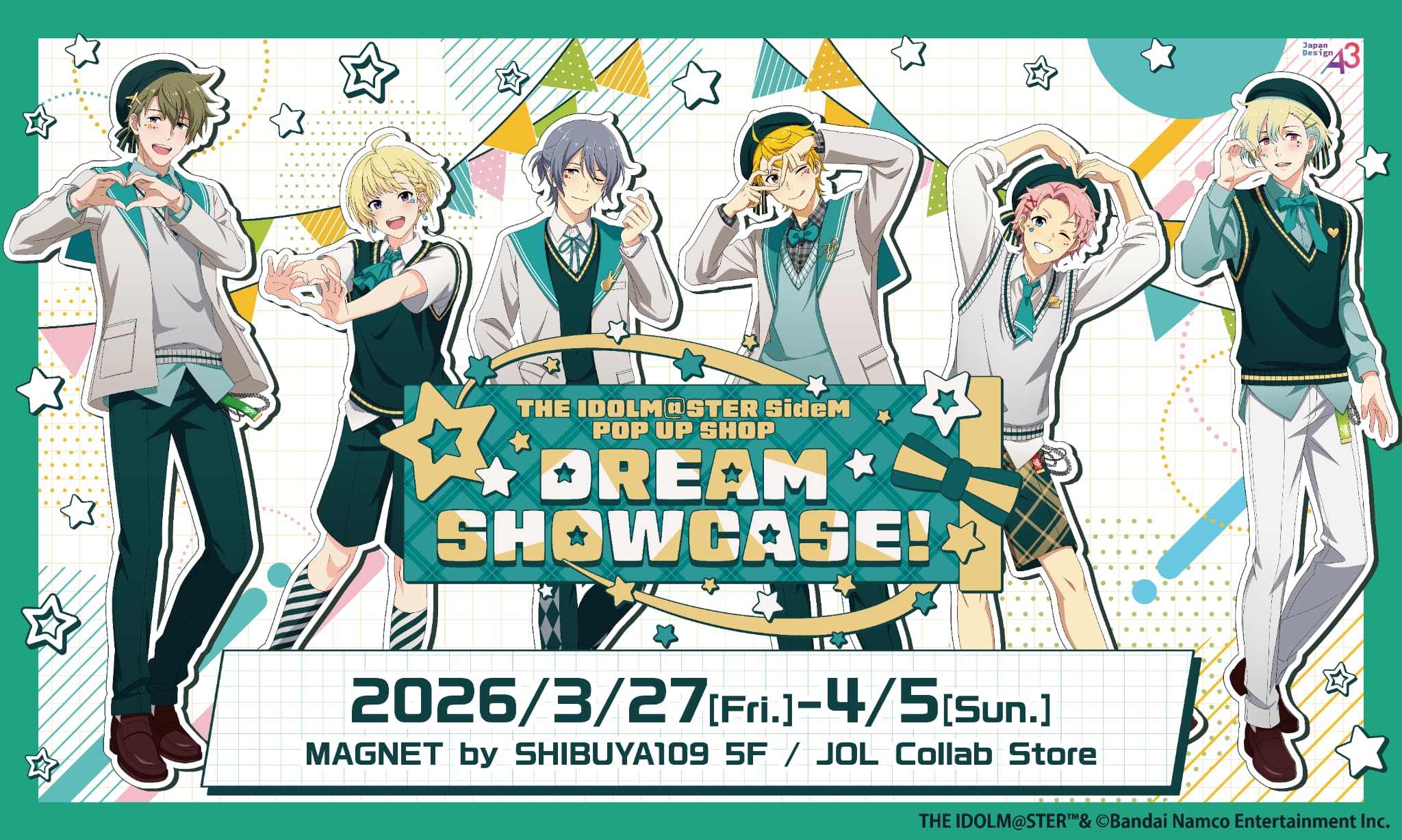 アイドルマスターSideM “Dream Showcase!” ストア in 渋谷 3月27日開催!