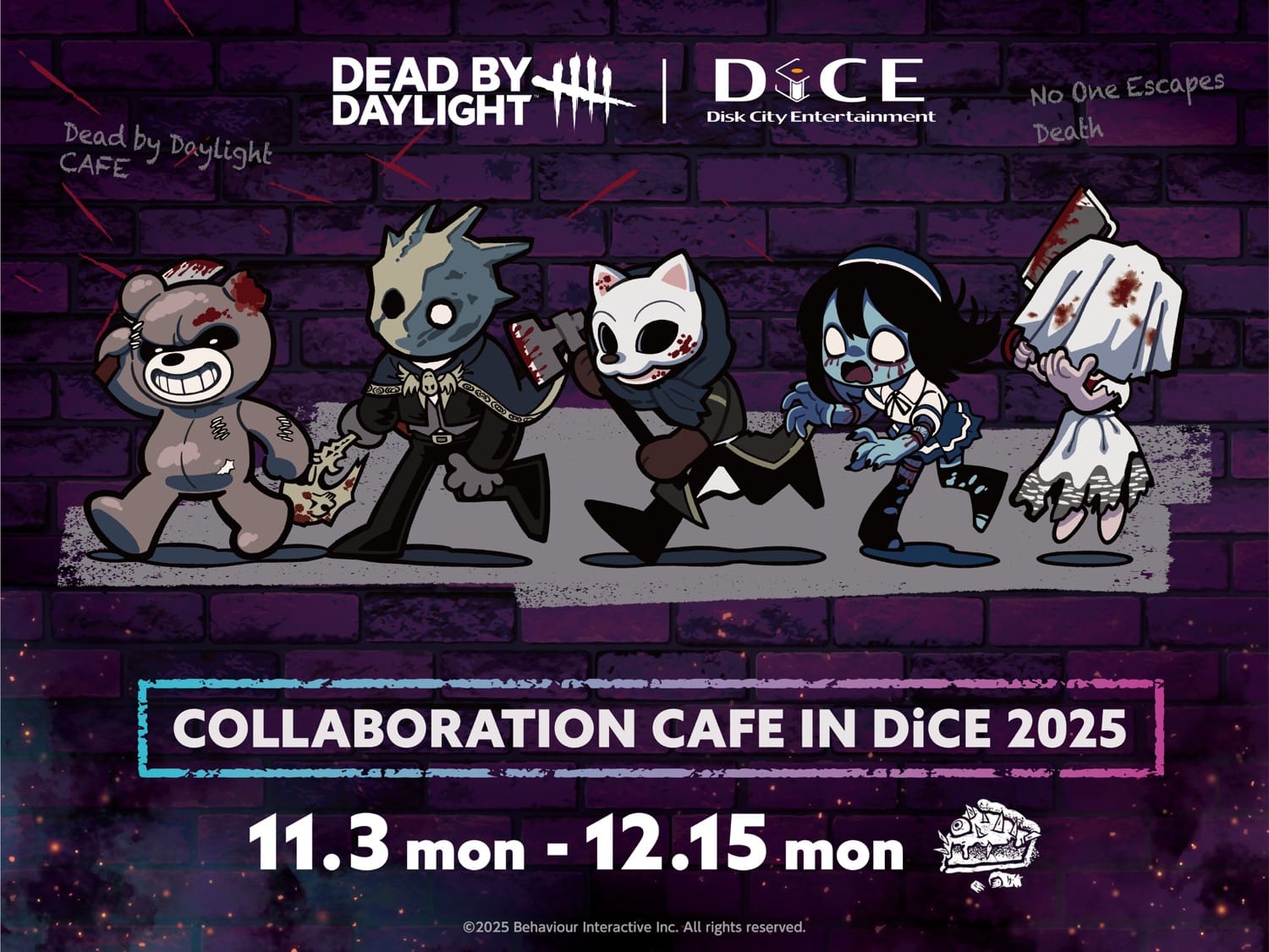 Dead by Daylight × DiCE6店舗 / AIM3店舗 11月3日よりコラボカフェ開催!